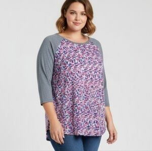 Colorful Geometric Print Tunic baseball new size 3X LulaRoe